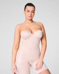 SPANXshape™ Suit Your Fancy Strapless Cupped Mid-Thigh Bodysuit | Champagne Beige