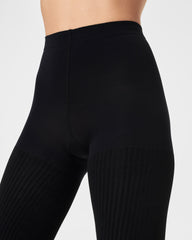 SPANXshape™ Rib Knit Shorty Tights | Very Black