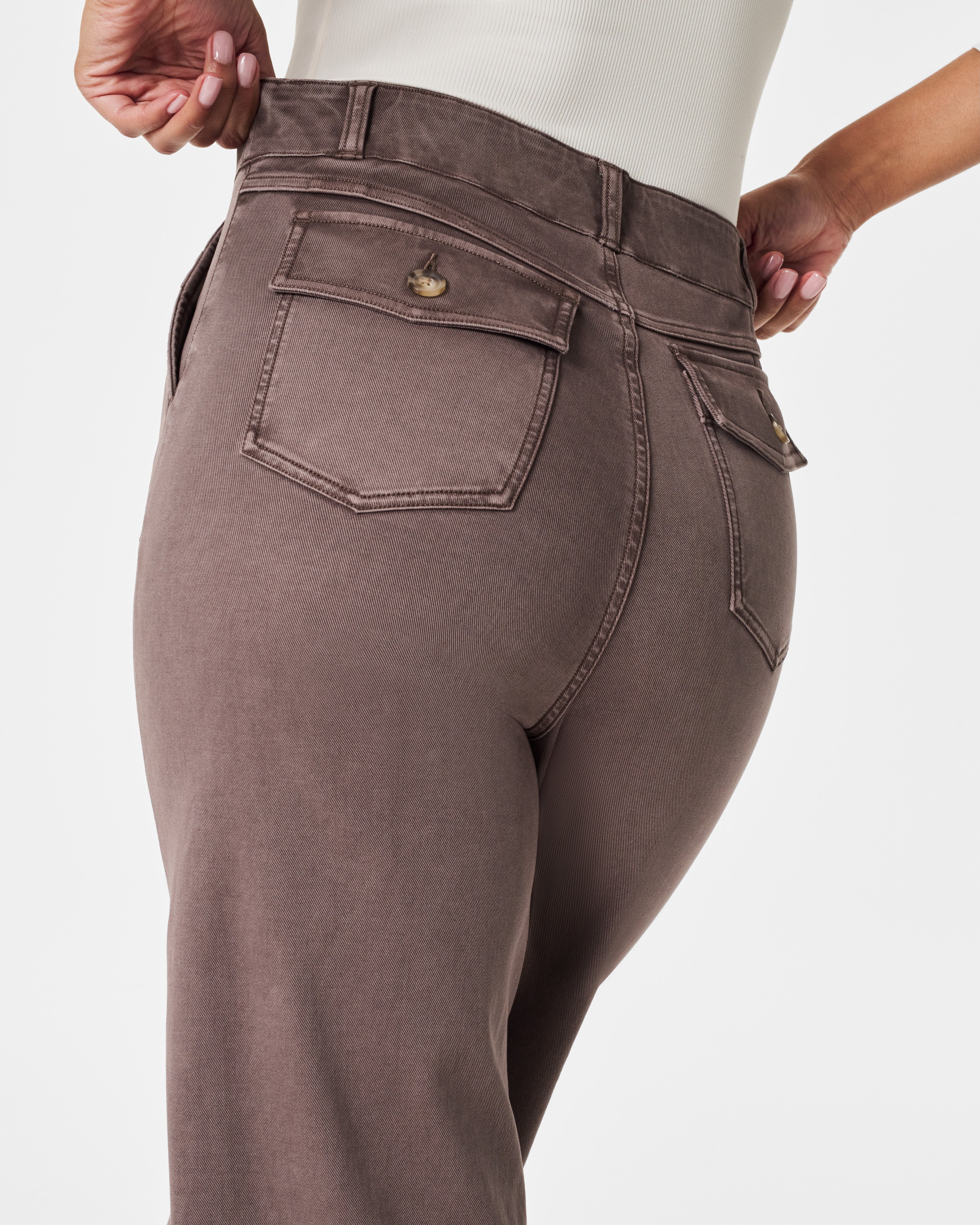 SPANX® Stretch Twill Pull-On Cropped Pant | Smoke