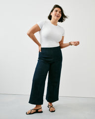 SPANXshape™ Original EveryWear Zero Waistband Cropped Wide Leg Jeans | Raw Indigo