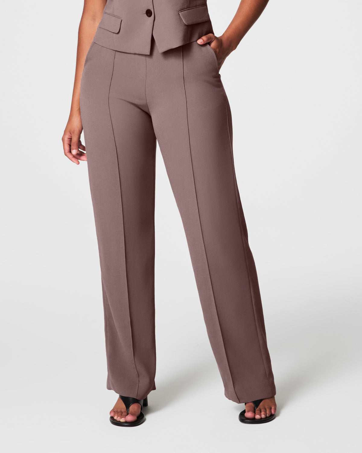 SPANX® Carefree Crepe Trouser | Smoke