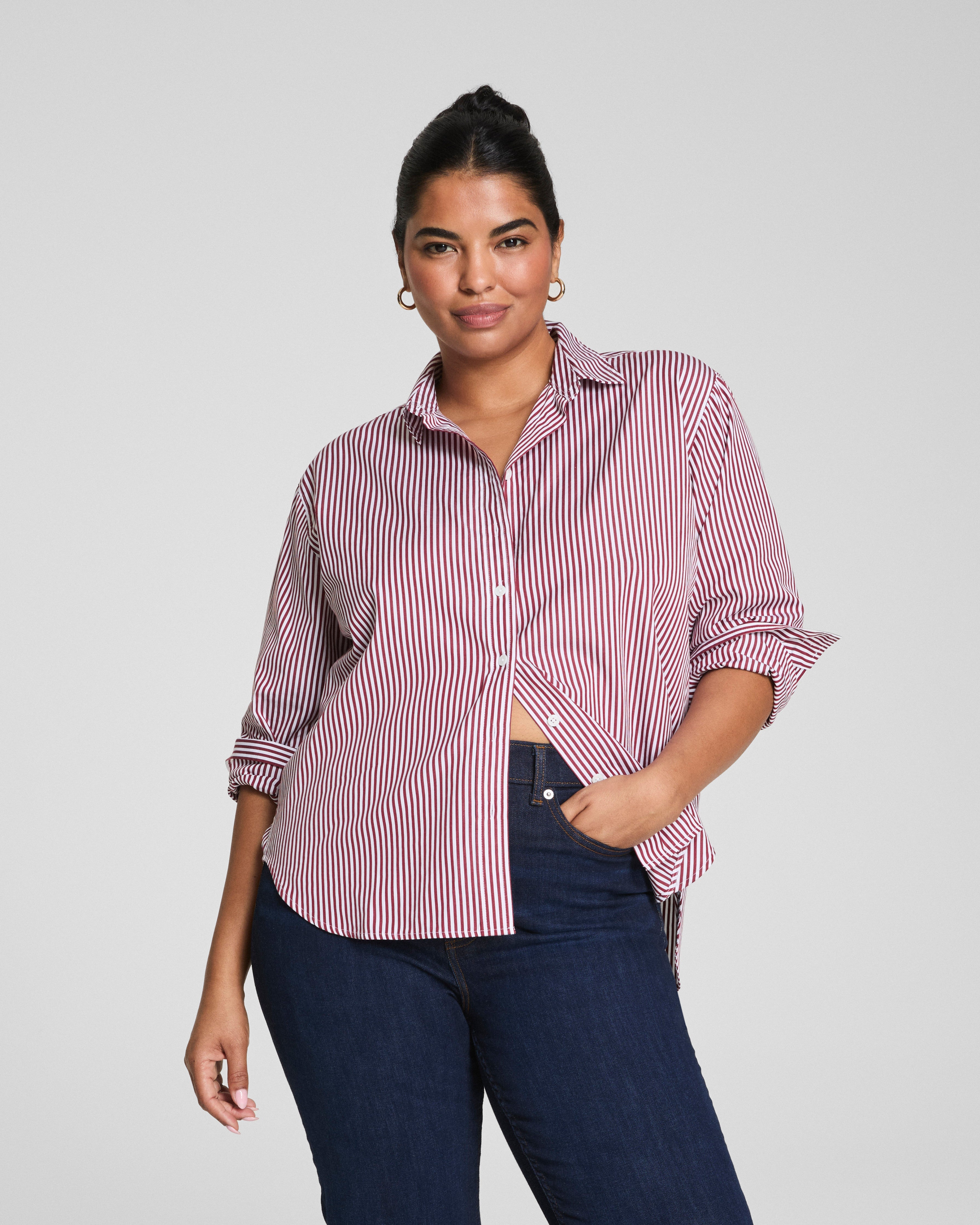 SPANX® Poplin Oversized Button-Up Shirt