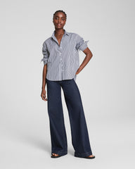 SPANX® Poplin Oversized Button-Up Shirt | Classic White/Timeless Navy