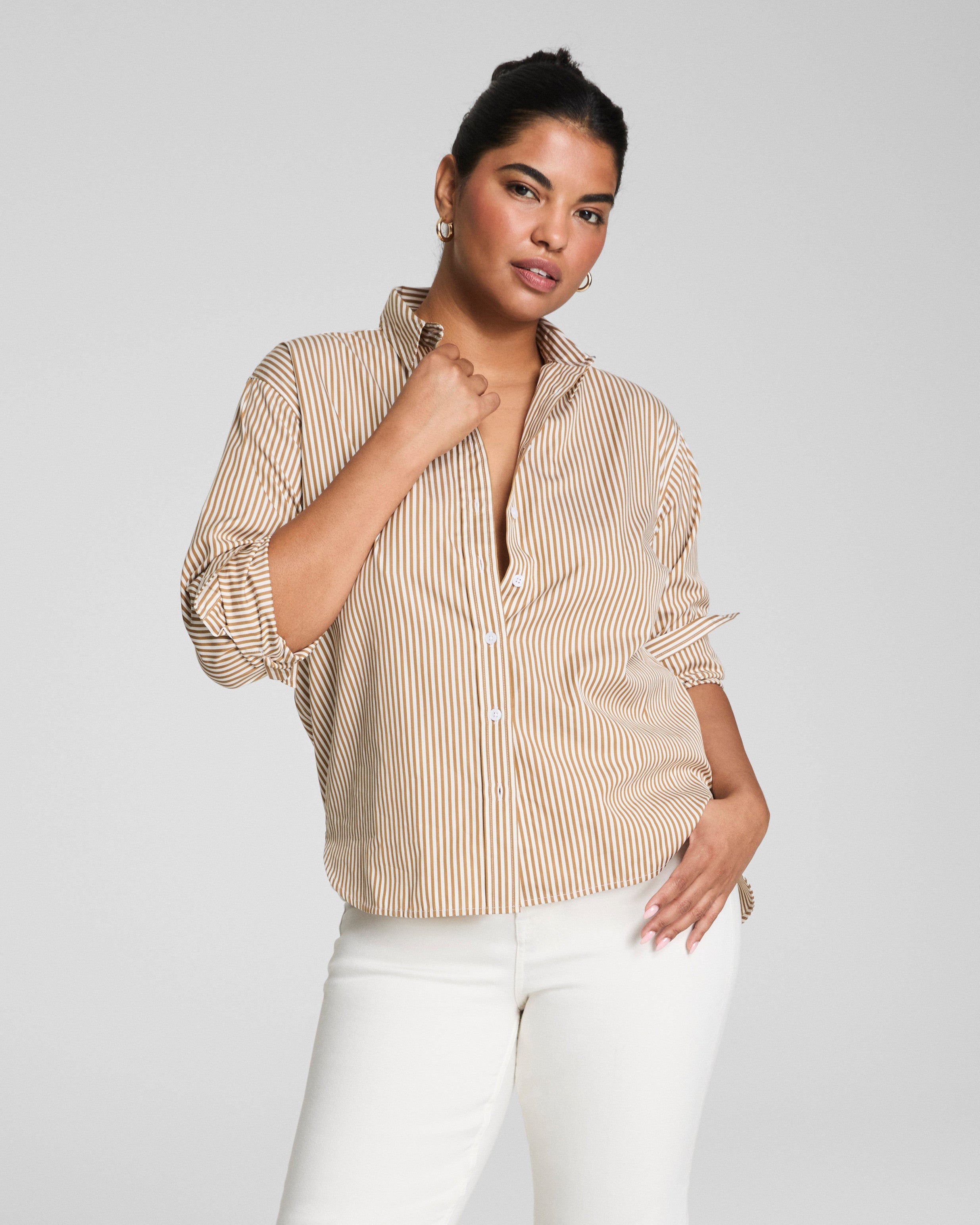 SPANX® Poplin Oversized Button-Up Shirt