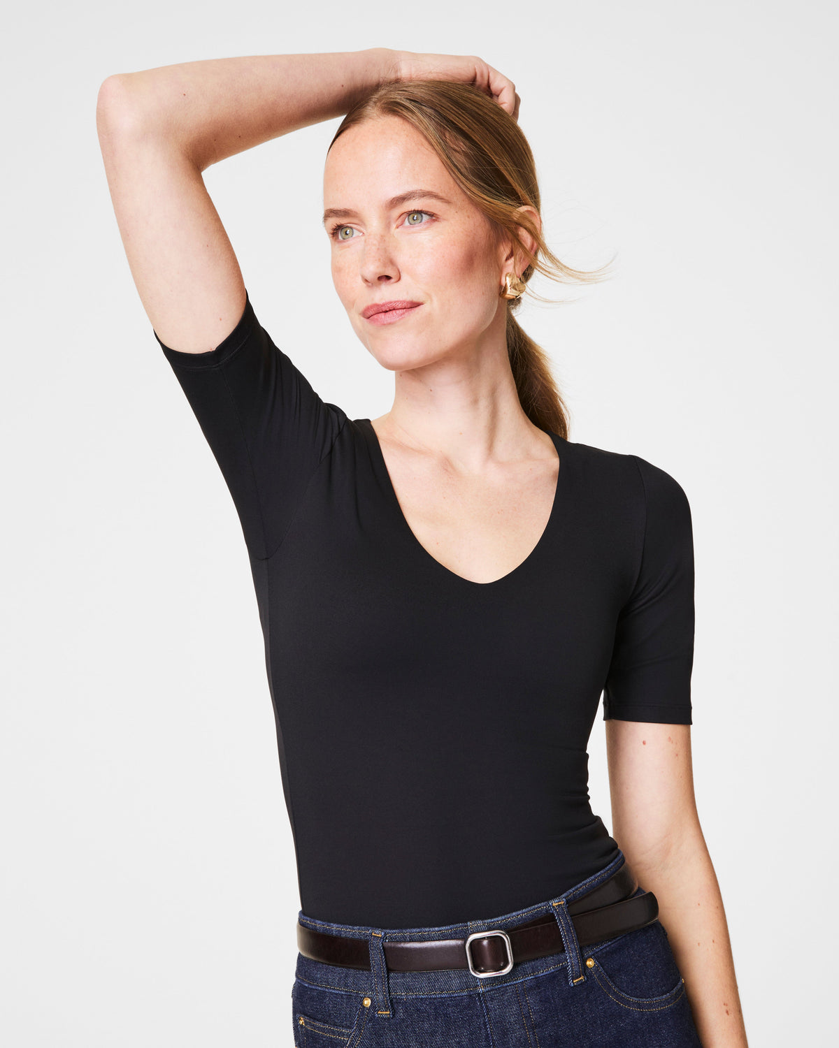 SPANXsmooth™ Jersey V-Neck Tee | Classic Black