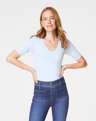 SPANXsmooth™ Jersey V-Neck Tee | Sky