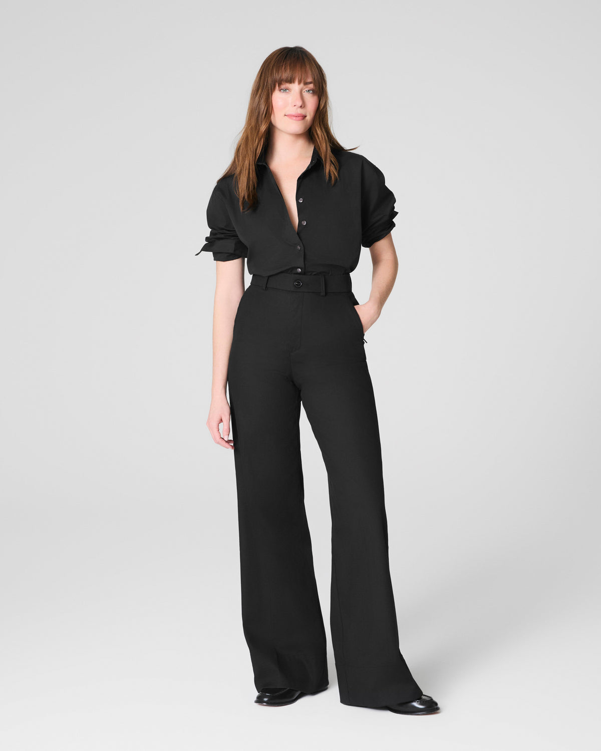 SPANXsupersmooth™ Stretch Twill Wide Leg Pant | Classic Black