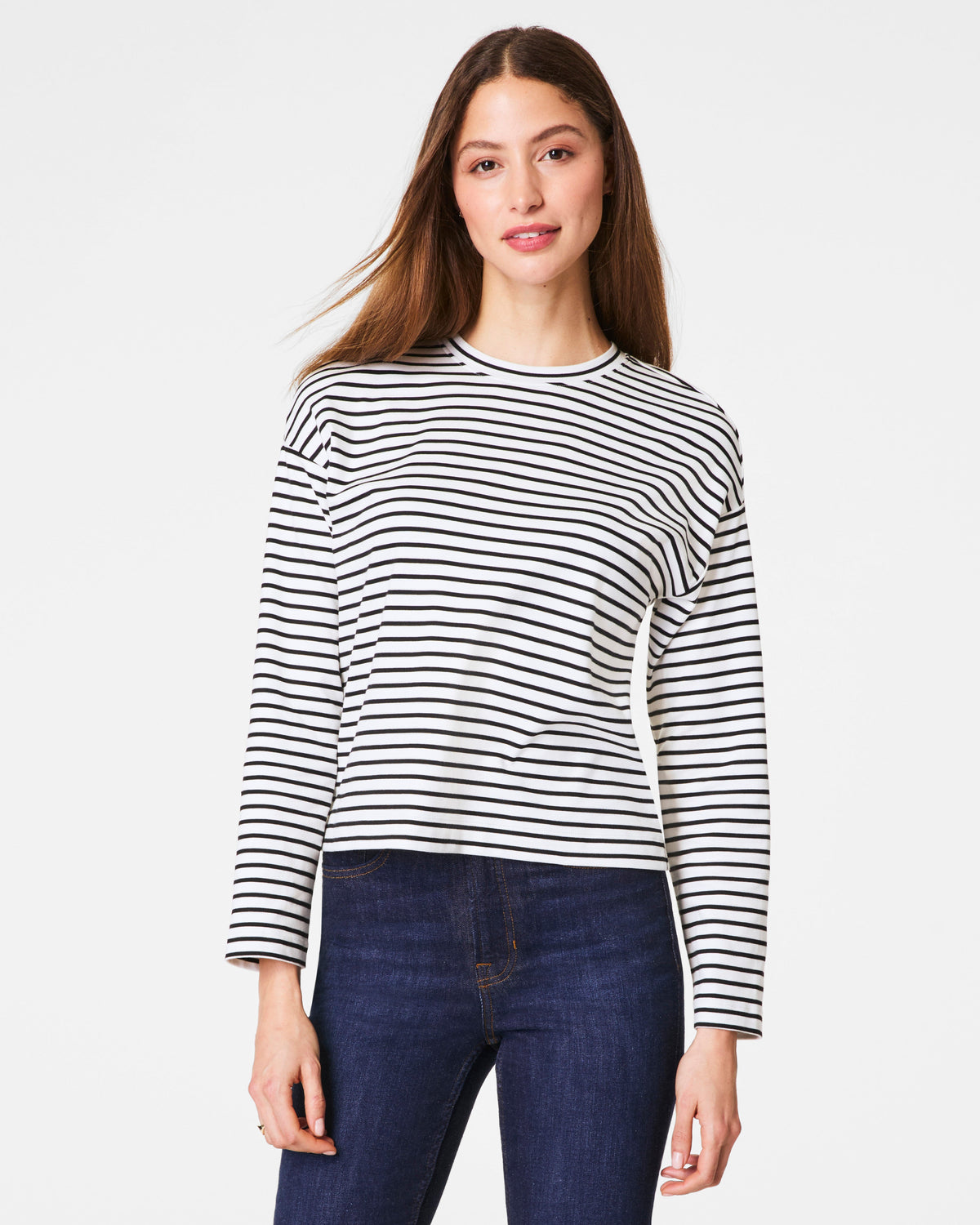 SPANX® Cotton Long Sleeve Crewneck Top
