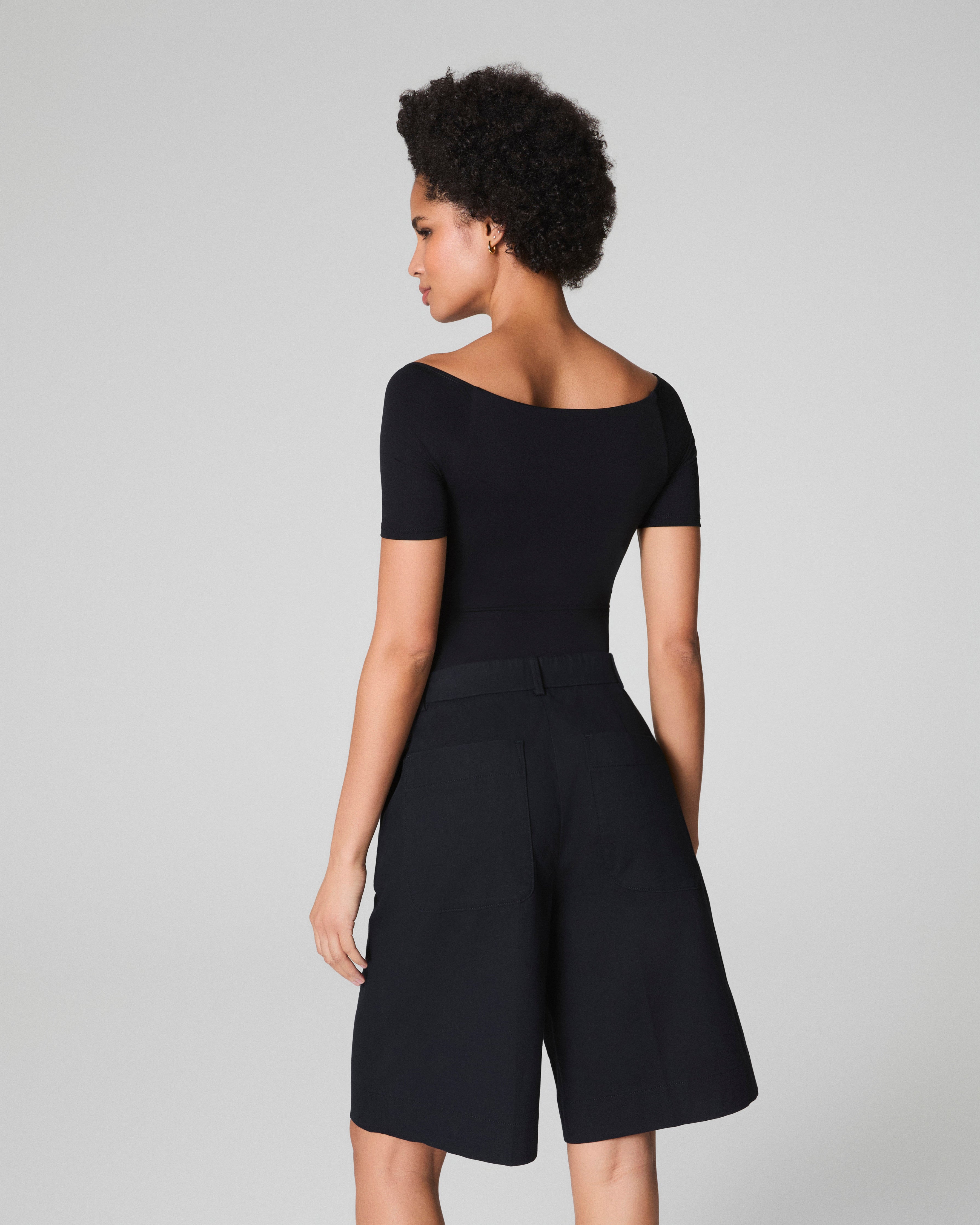 SPANXsmooth™ Jersey Scoop Neck Thong Bodysuit | Classic Black