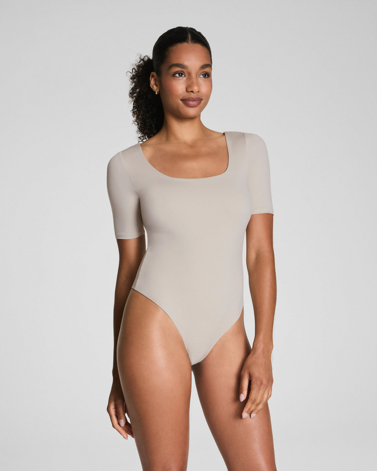 SPANXsmooth™ Jersey Square Neck Thong Bodysuit | Bone