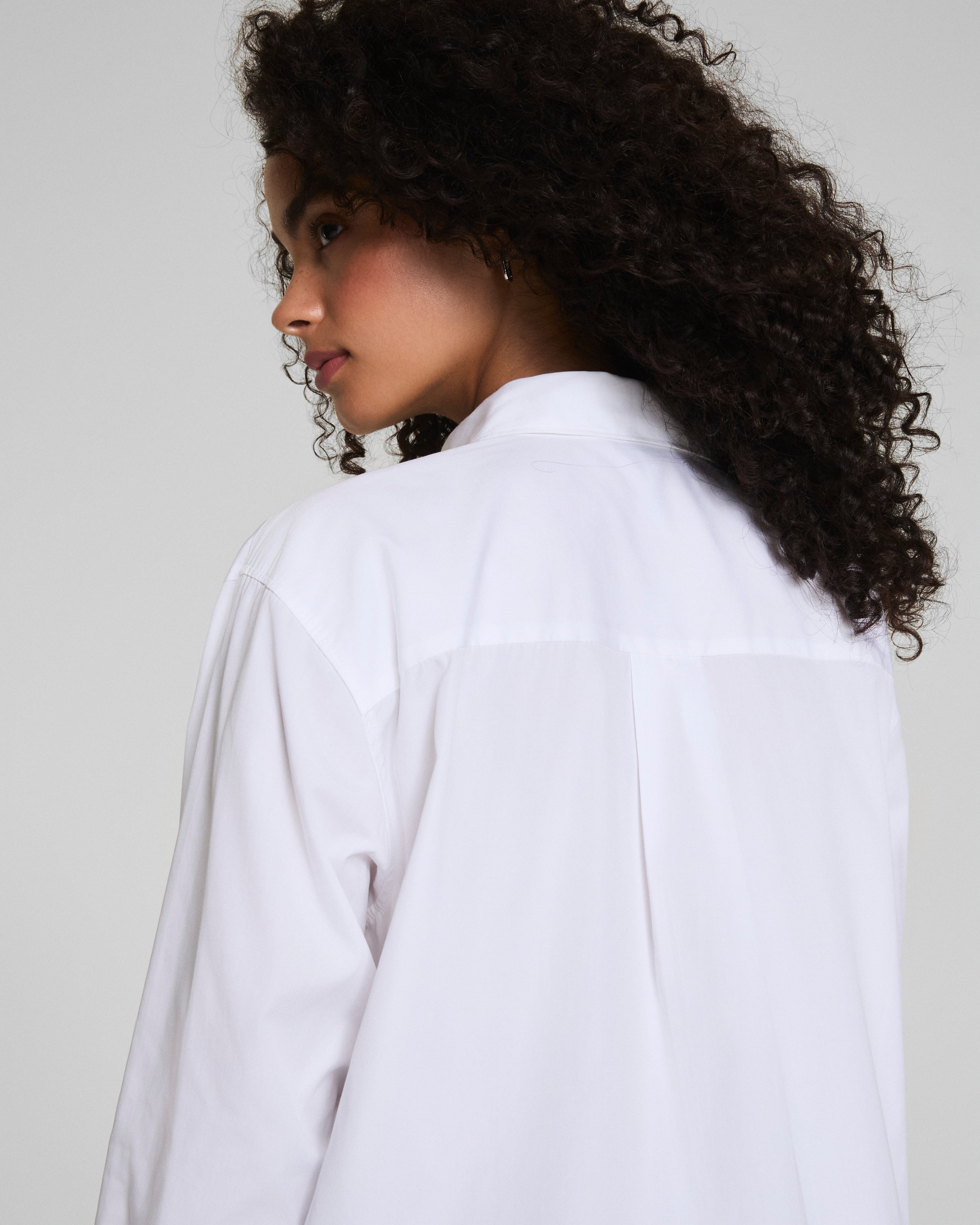 SPANX® Poplin Oversized Button-Up Shirt | Classic White