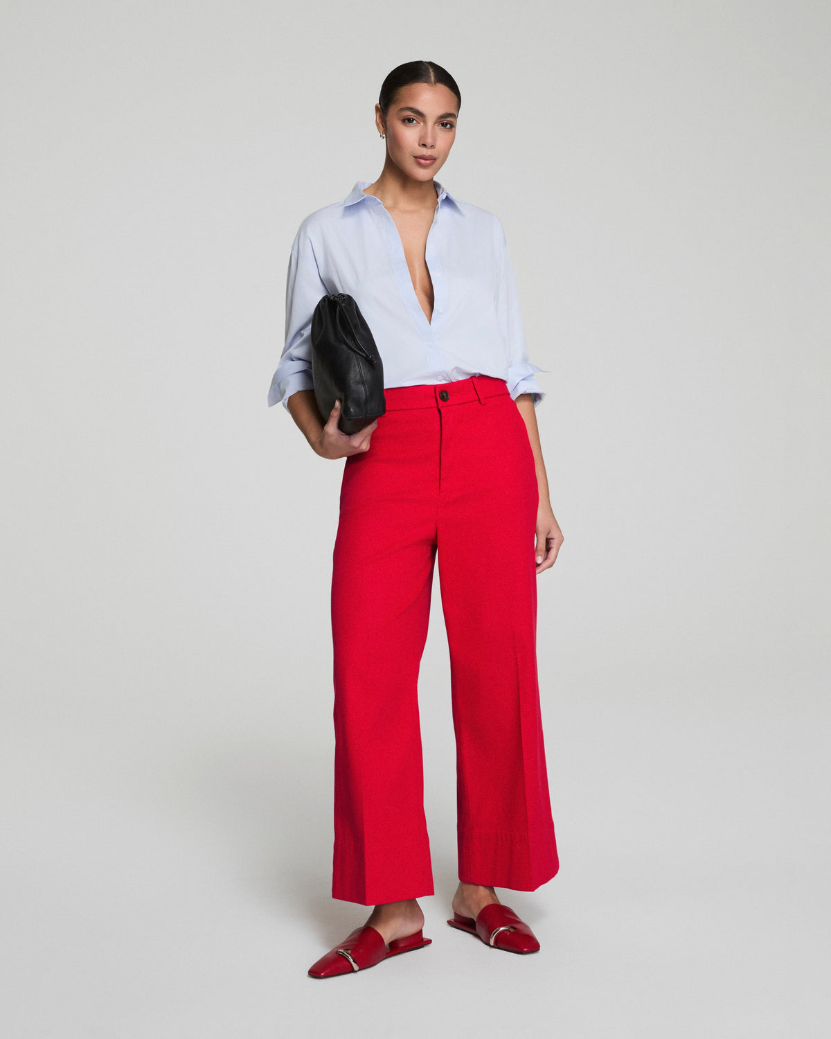 SPANXsupersmooth™ Stretch Twill Cropped Wide Leg Pant | Spanx Red