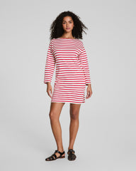 SPANX® Cotton Boatneck Mini Dress | Ivory/Spanx Red