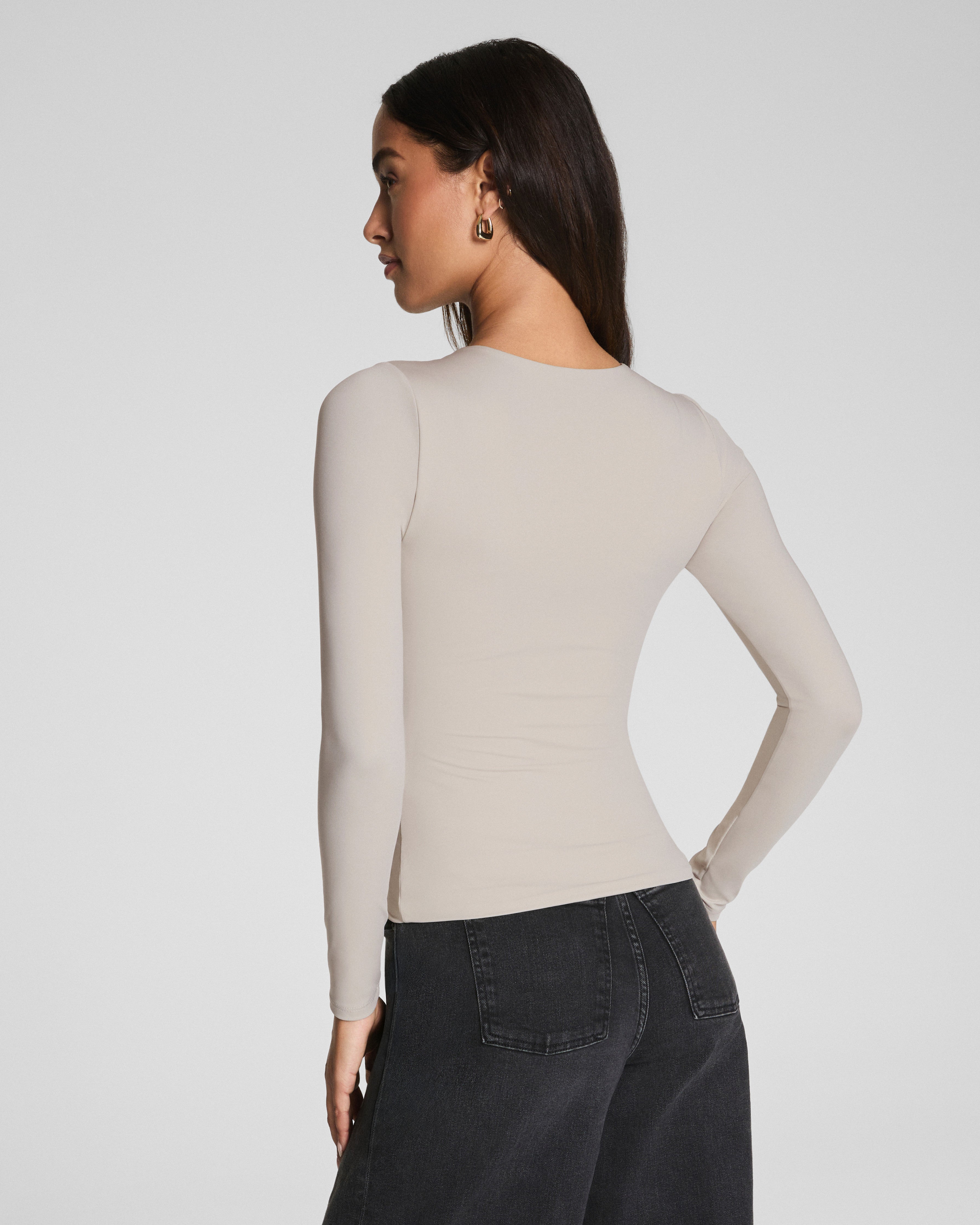 SPANXsmooth™ Jersey Crewneck Long Sleeve Top | Bone