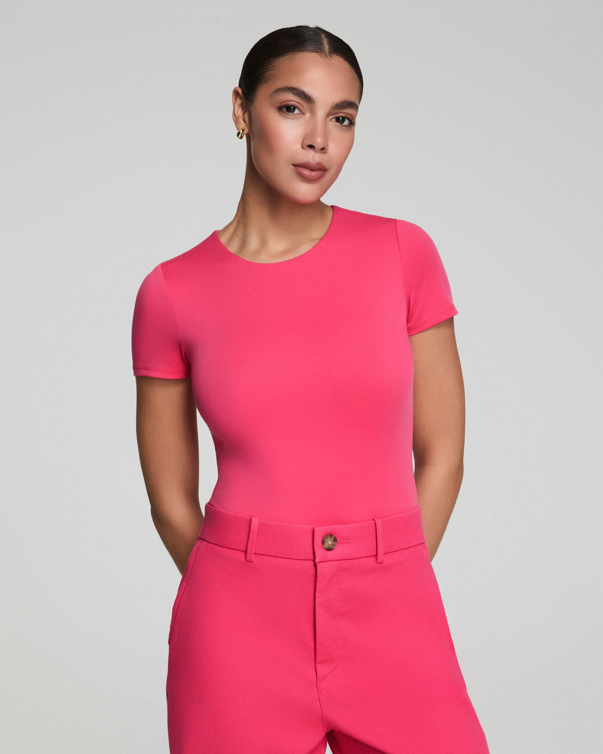 SPANXsmooth™ Jersey Crewneck Thong Bodysuit | Tulip