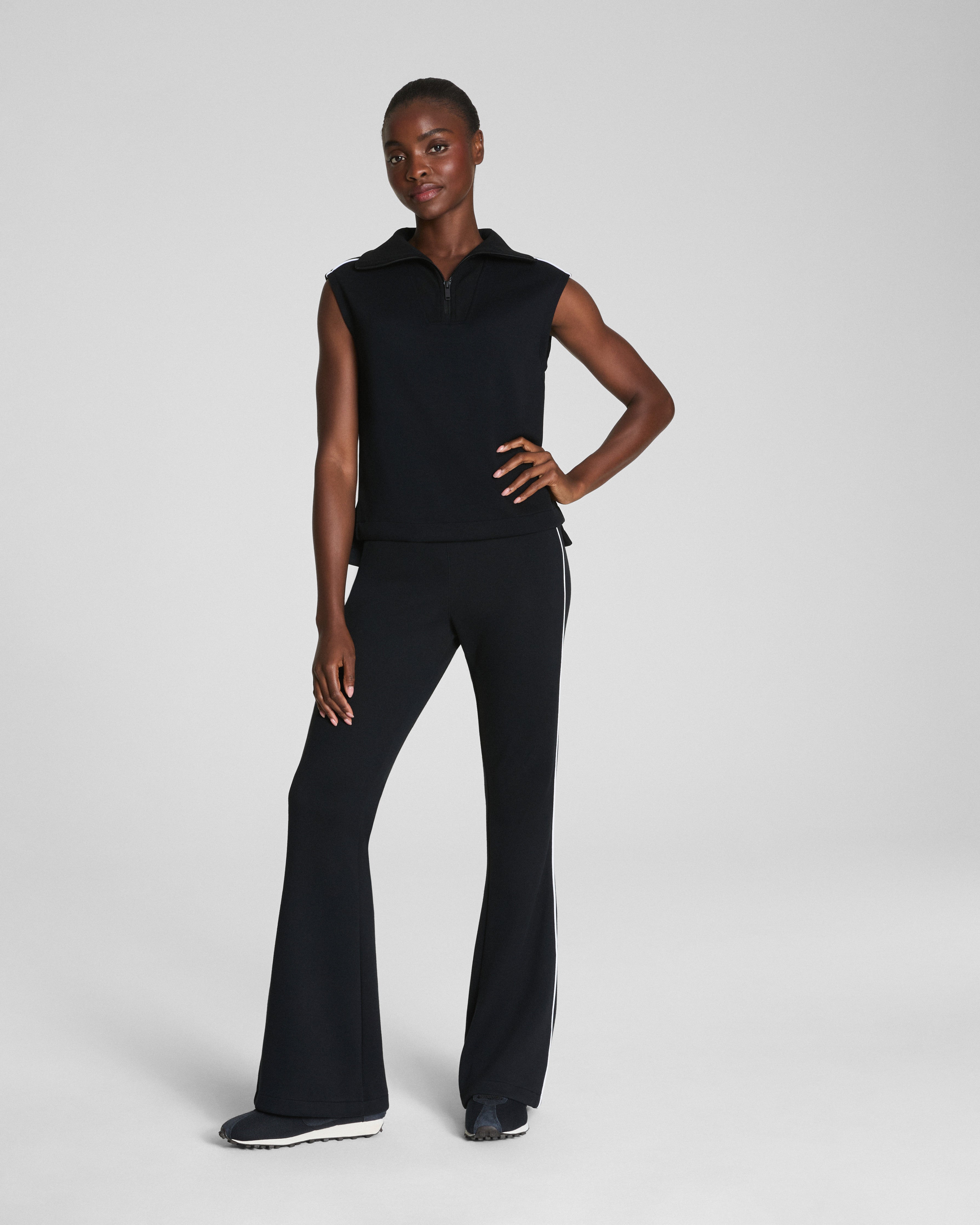 SPANX AirEssentials® Pique Sleeveless Half Zip | Very Black