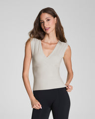 SPANXsmooth™ Jersey V-Neck Ruched Tank