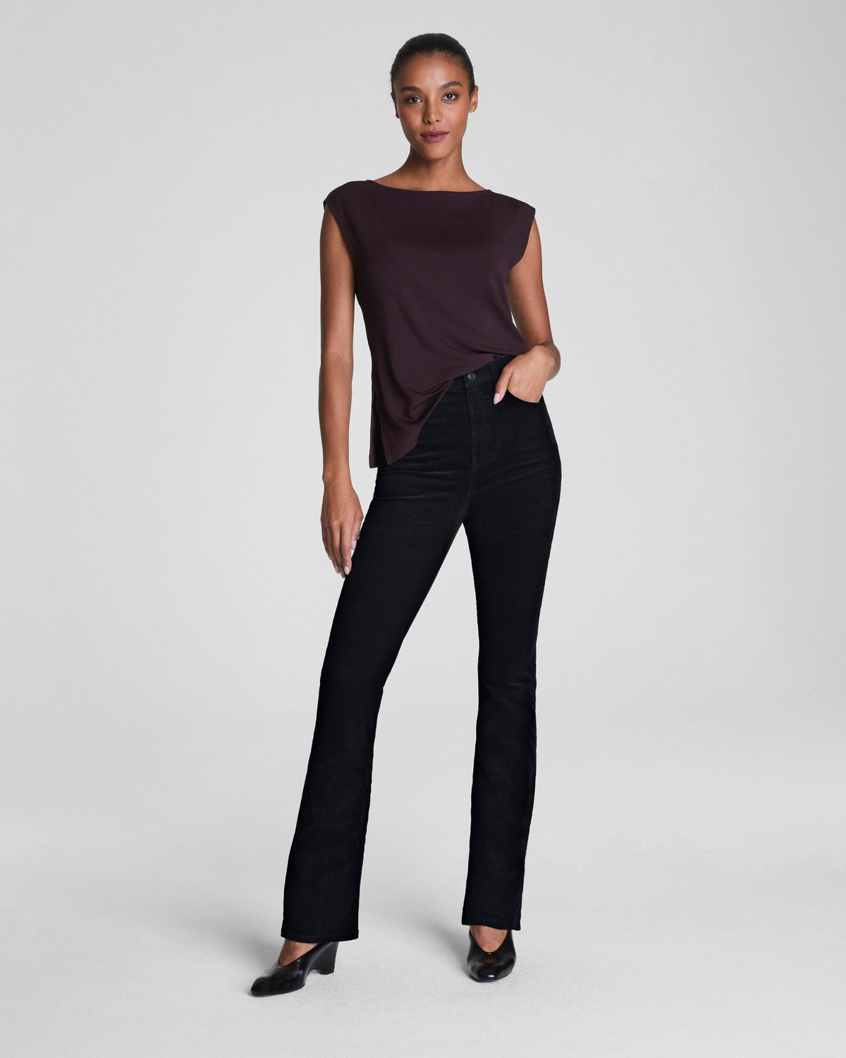 SPANXshape™ Authentic 360 Corduroy Micro Flare Jeans | Classic Black