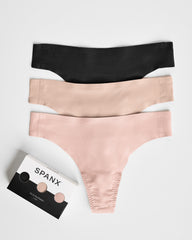 SPANXsmooth™ Fit-To-You Thong 3-Pack Box | Very Black/Naked 2.0/Vintage Rose