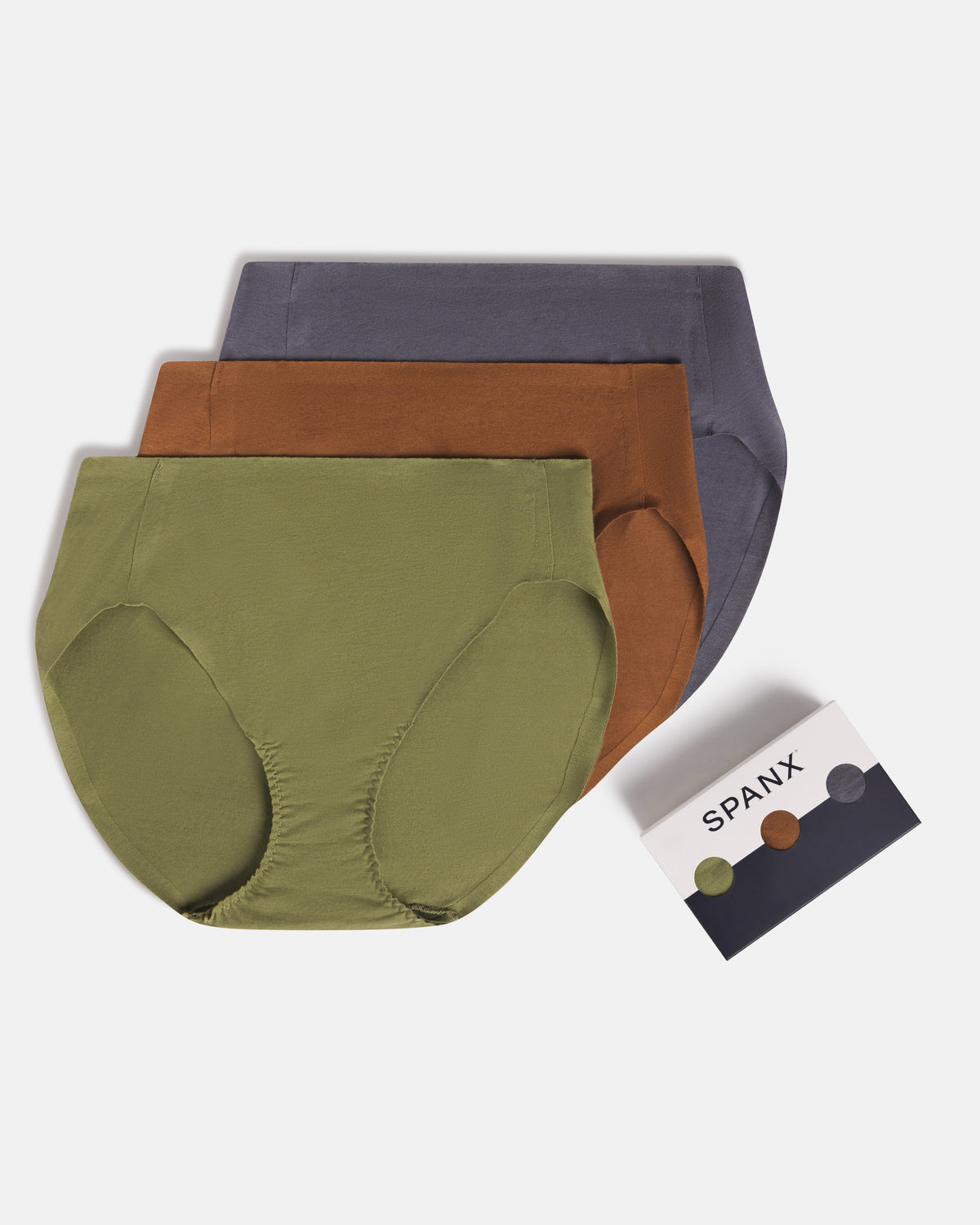 SPANXsmooth™ Fit-To-You Supima® Cotton Brief 3-Pack | Olive Leaf/Walnut/Earth Stone