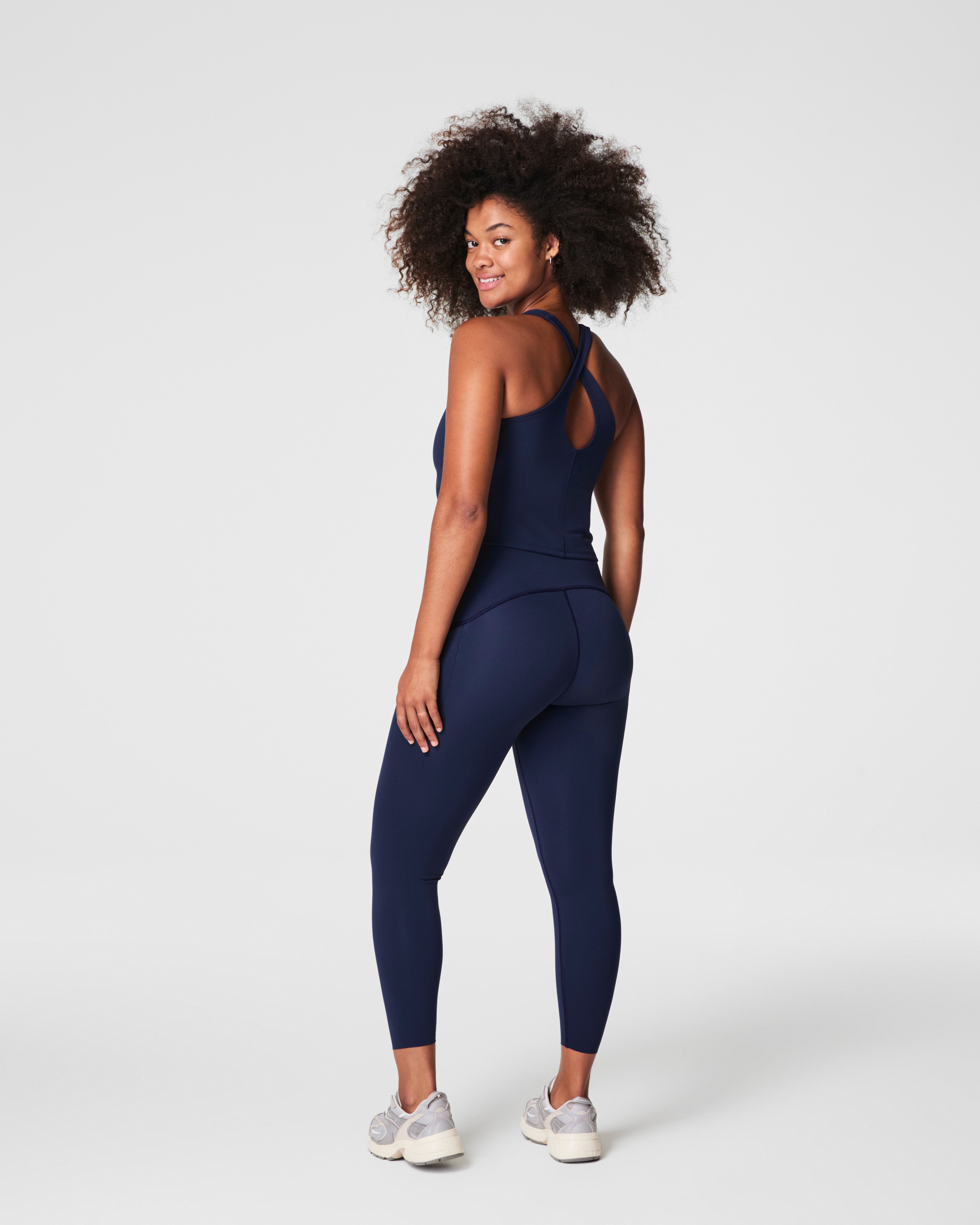 SPANX® Get Moving Contour Crossback Shelf Tank | Timeless Navy