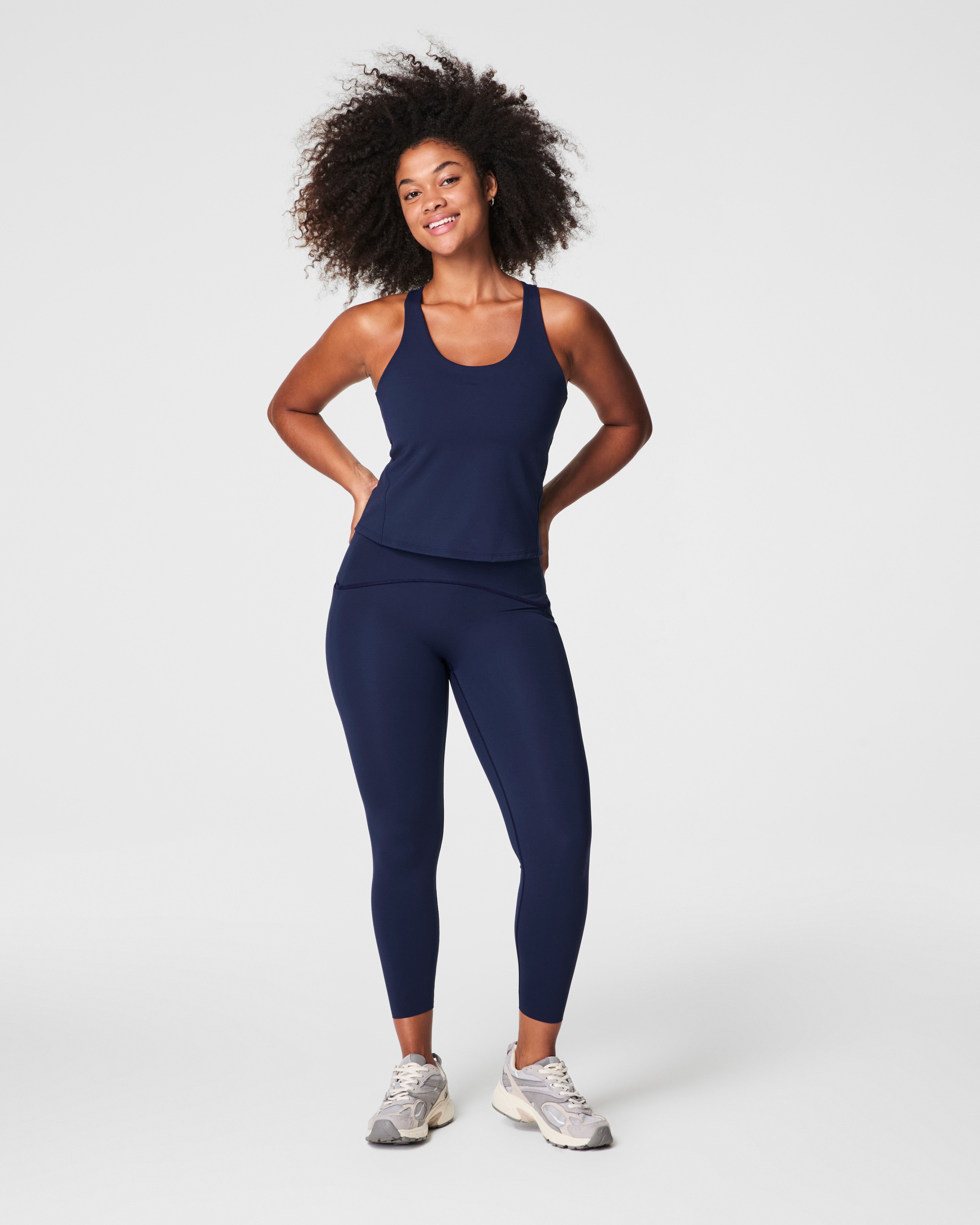 SPANX® Get Moving Contour Crossback Shelf Tank | Timeless Navy