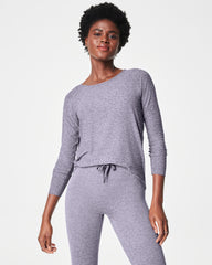 SPANX® SoftStretch Open-Back Long Sleeve Top | Violet Grey