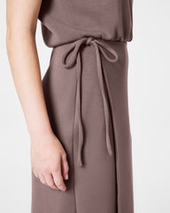 SPANX AirEssentials® Midi Wrap Dress | Smoke
