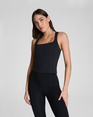 SPANX® Get Moving Square Neck Shelf Tank | Very Black