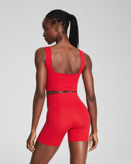 SPANX® Get Moving Cropped Square Neck Shelf Tank | Spanx Red