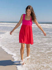 Tricia Mini Dress - Red Cotton Gauze