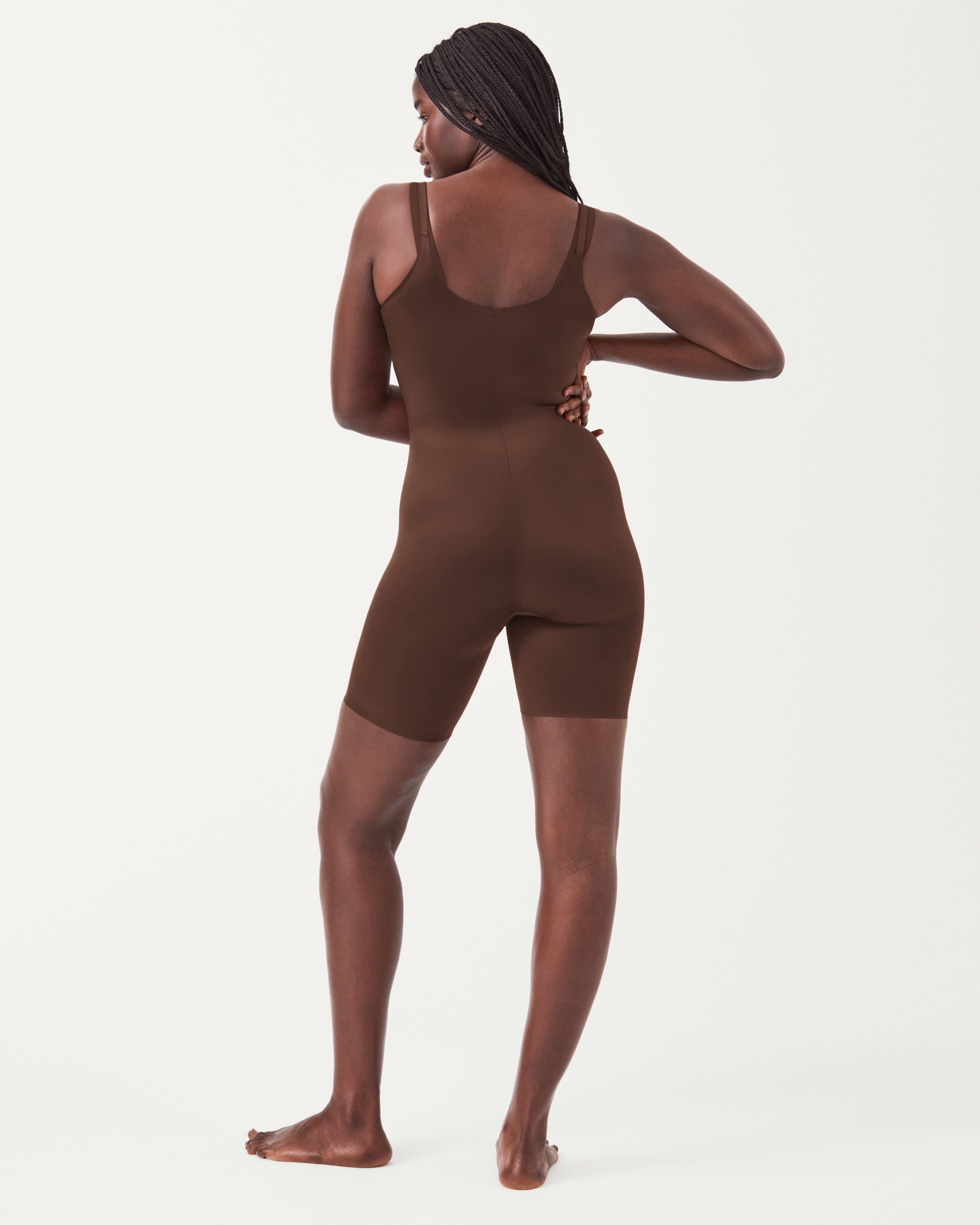 SPANXshape™ Invisible Open-Bust Mid-Thigh Bodysuit | Chestnut Brown