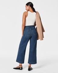 SPANXshape™ Original EveryWear Cropped Wide Leg Jeans with Patch Pockets | Shaded Blue